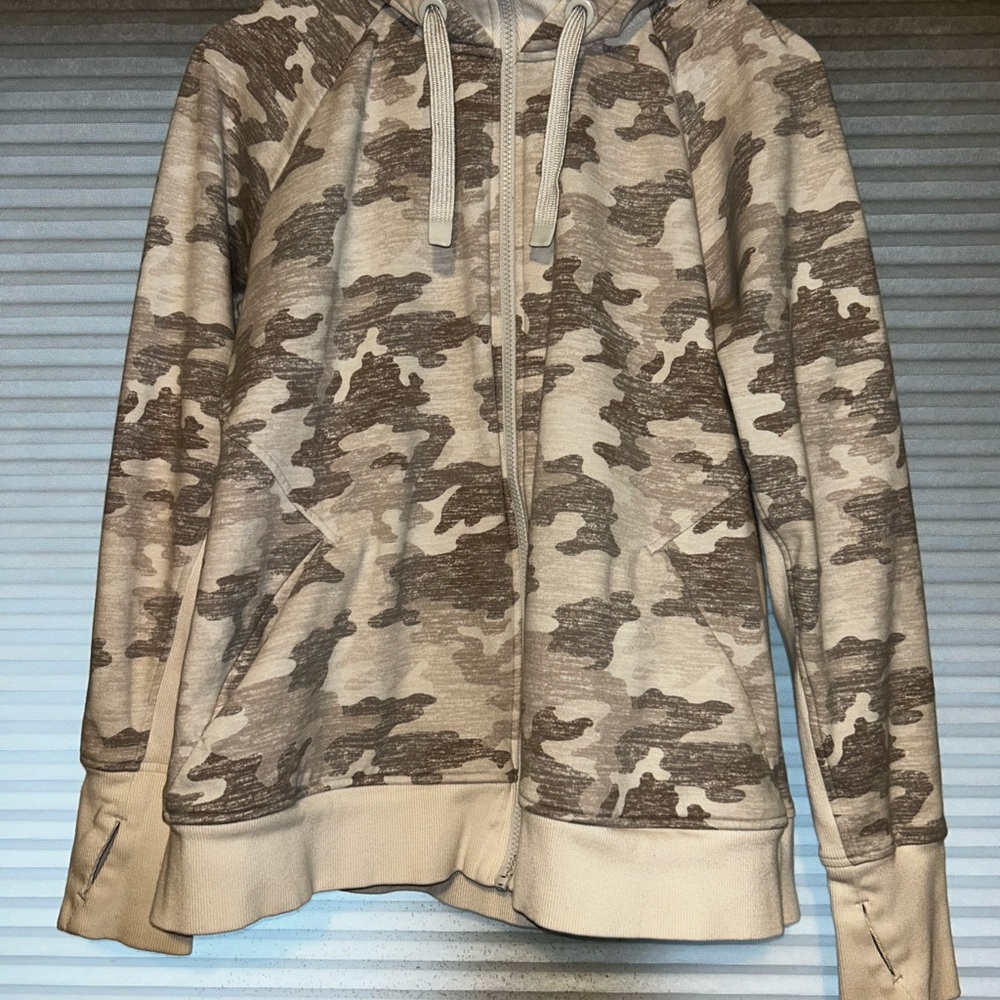 Athleta Neutral Camo Zip-Up Hoodie Jacket - Picture 6 of 8